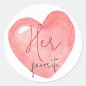 彼女、彼、私たちのお気に入りのブライダルシャワー結婚式の引き出物 ラウンドシール (正面)