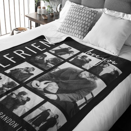 彼女 | 愛する | フォトコラージュ フリースブランケット