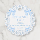 彼女、結婚するのよ ブルー・ボウ・ブライダルシャワー フェイバータグ (裏面)