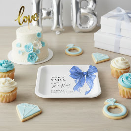 彼女、結婚するのよ ブルー・ボウ・ブライダルシャワー ペーパープレート