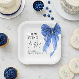 彼女、結婚するのよ ブルー・ボウ・ブライダルシャワー ペーパープレート