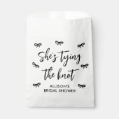 彼女、結婚するよ 黒いリボンのウェディングシャワー フェイバーバッグ (正面)