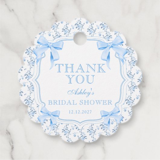 彼女、結婚する ブルーボウのブライダルシャワー フェイバータグ (裏面)