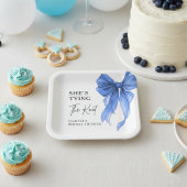 彼女、結婚する ブルーボウのブライダルシャワー ペーパープレート