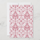 彼女、結婚式の準備中!ピンクの弓のブライダルシャワー 招待状 (裏面)