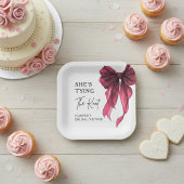 彼女、赤いリボンで結ばれる ブライダルシャワー ペーパープレート