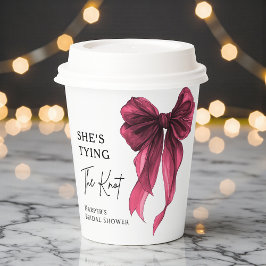 彼女、赤いリボンで結ばれる ブライダルシャワー 紙コップ
