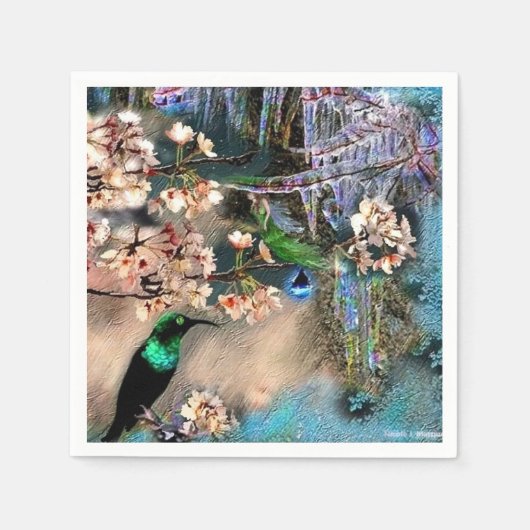 彼岸と妖精の鳥 スタンダードカクテルナプキン (正面)