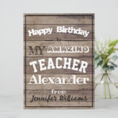 彼最高のの先生誕生日カーカスタムド カード (スタンド正面)