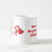 彼最高のは今まで！赤いスケッチハートマグ コーヒーマグカップ (正面左)