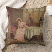 「彼来ますか」。 (キャンバスの油) クッション (ブランケット)