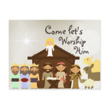 彼来を崇拝出生クリスマス葉書