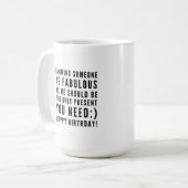 彼氏おもしろいへの皮肉な誕生日の願い コーヒーマグカップ (正面左)