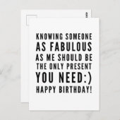 彼氏おもしろいへの皮肉な誕生日の願い ポストカード (正面/裏面)