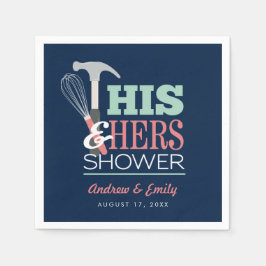 彼氏と彼女のハンマー ウィスク ハンディ カップル シャワー スタンダードカクテルナプキン