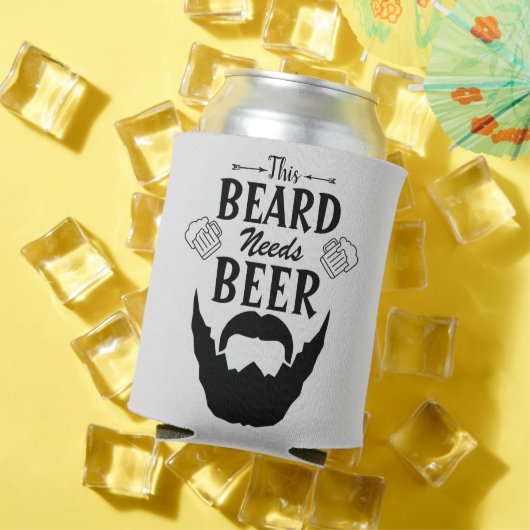彼氏のひげにはビールが必要 おもしろギフト 缶クーラー (インサイチュ 夏)