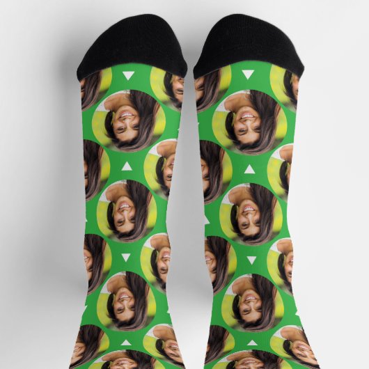 彼氏のガールフレンドの写真おもしろいケリーグリーン ソックス (上部)