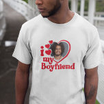 彼氏の写真が大好きカスタム Tシャツ<br><div class="desc">ロマンチックユニークな贈り物を探してる?私は私のボーフレンドのカスタム写真のシャツが大好きこの以上に見なさい!自分の写真をアップロードするだけで、Zazzleがシャツにプリントしてくれる。このシャツは記念日やバレンタインデーなど特別な日に最適だ。今日注文しろ!</div>