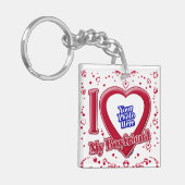 彼氏の写真が大好き赤いハート キーホルダー (正面左)