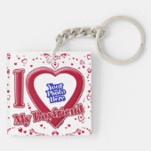 彼氏の写真が大好き赤いハート キーホルダー (裏面)
