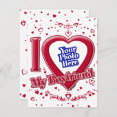 彼氏の写真が大好き赤いハート シーズンカード (正面/裏面)