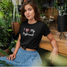 彼氏の写真が大好カスタムきパーソナライズされた Tシャツ