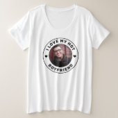彼氏の写真が大好シンプルきパーソナライズされた プラスサイズTシャツ (デザイン正面)
