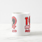 彼氏の写真が大好パーソナライズされたき コーヒーマグカップ (中央)