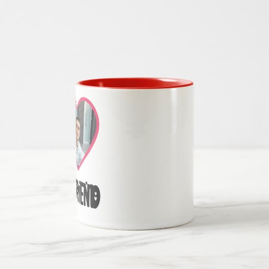 彼氏の写真が大好パーソナライズされたき ツートーンマグカップ (中央)