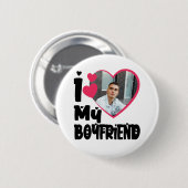 彼氏の写真が大好パーソナライズされたき 缶バッジ (正面&裏面)