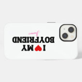 彼氏の名前入りハートロマンティックデザイン iPhoneケース (裏面横)