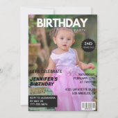 彼氏の2歳の誕生日招待状 雑誌の表紙 招待状 (正面)