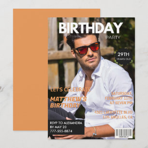 彼氏の29歳の誕生日パーティーの招待状 雑誌の表紙 招待状