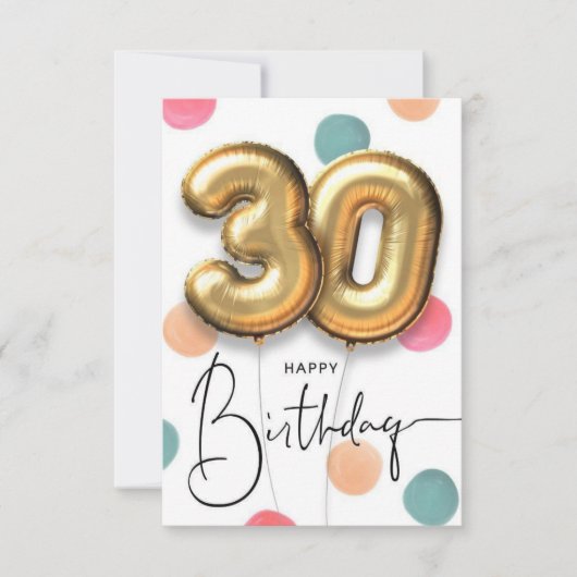 彼氏の30歳の誕生日カード 招待状 (正面)