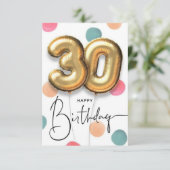 彼氏の30歳の誕生日カード 招待状 (スタンド正面)