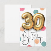 彼氏の30歳の誕生日カード 招待状 (正面/裏面)