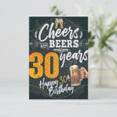 彼氏の30歳の誕生日カード 招待状 (スタンド正面)