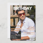 彼氏の31歳の誕生日招待状 雑誌の表紙 招待状 (正面)