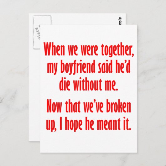 彼氏は私がいなくて死ぬって言ってた ポストカード (正面/裏面)