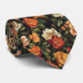 彼氏へのエレガントなクリスマスプレゼント ローズフラワー ネクタイ (ロール)