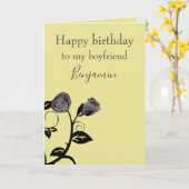 彼氏へのハッピーバースデー カード (黄色い花)