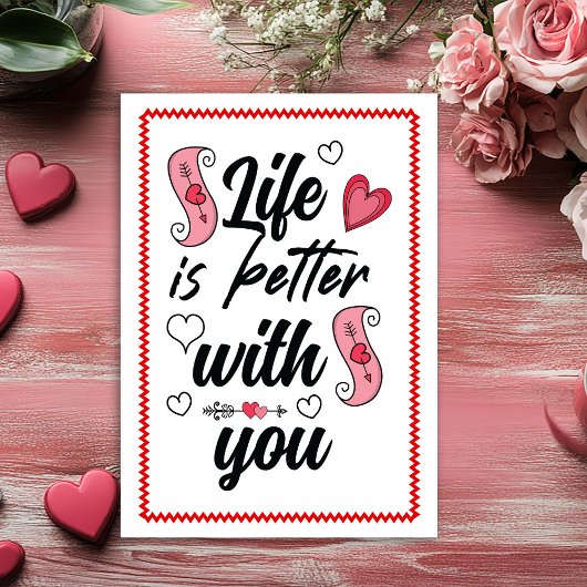 彼氏へのバレンタインカード スケッチ調 Funny Love Quote シーズンカード