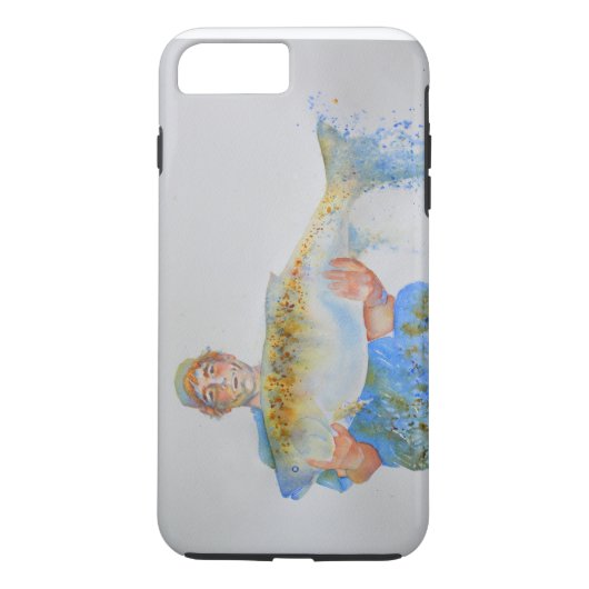 彼氏へのプレゼントに最適な漁師の水彩画 Case-Mate iPhoneケース (裏面)