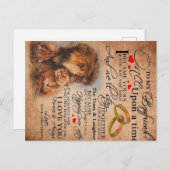 彼氏へのラブコート、彼氏の誕生日プレゼント ポストカード (正面/裏面)