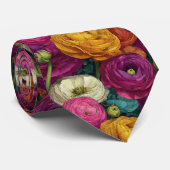 彼氏への上品な贈り物 ラナンキュラス ネクタイ (ロール)