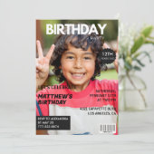 彼氏への12歳の誕生日招待状 雑誌の表紙 招待状 (スタンド正面)