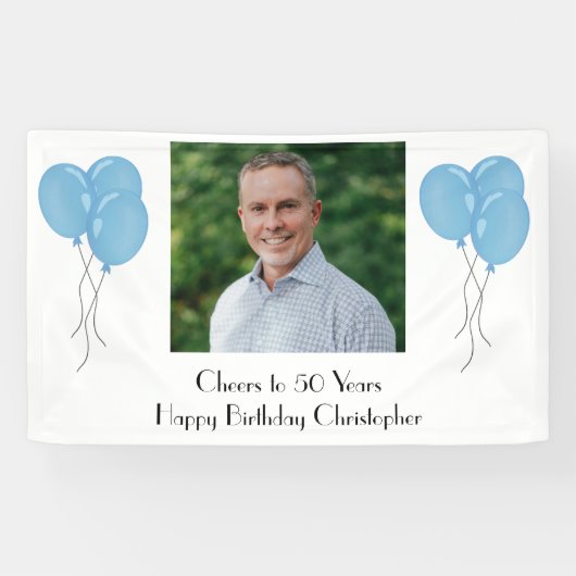 彼氏や彼女への誕生日パーティーに写真を personalize 横断幕 (横)