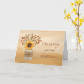 彼氏カスタマイズ可能な賛美名前の感謝祭 カード (黄色い花)