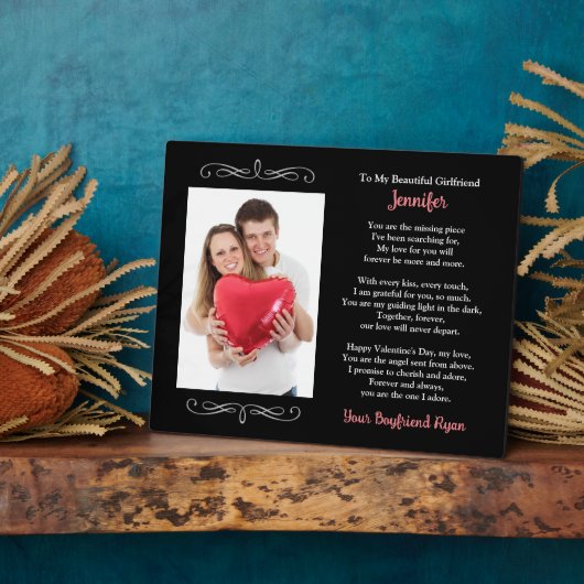 彼氏カスタムから私のガールフレンドへの写真 フォトプラーク (側面)