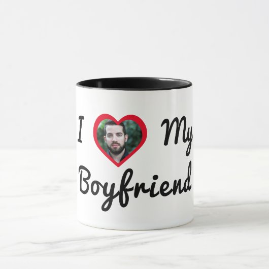 彼氏カスタムが大好きパーソナライズされたの写真 マグカップ (中央)